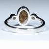 Australian Solid Boulder Opal and Diamond Silver Ring - Size 7 Code CC675