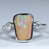 Natural Australian Pine Opal Silver and Diamond Ring