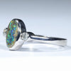 Sterling Silver - Solid Queensland Boulder Opal - Natural Diamonds