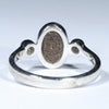 Australian Solid Boulder Opal and Diamond Silver Ring - Size 6.25 Code CC677