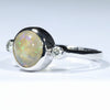 Sterling Silver - Solid Coober Pedy Crystal Opal - Natural Diamonds