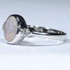 Australian Solid Boulder Opal and Diamond Silver Ring - Size 7 Code CC680