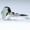 Australian Solid Boulder Opal and Diamond Silver Ring - Size 6.5 Code CC691