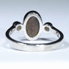 Australian Solid Boulder Opal and Diamond Silver Ring - Size 6.5 Code CC691