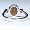 Australian Solid Boulder Opal and Diamond Silver Ring - Size 6.5 Code CC692