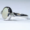 Coober Pedy Solid Opal and Diamond Silver Ring - Size 6.75 Code CC693