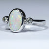 Sterling Silver - Solid Queensland Boulder Opal - Natural Diamonds