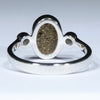 Australian Solid Boulder Opal and Diamond Silver Ring - Size 6.75 Code CC660