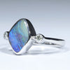 Sterling Silver - Solid Queensland Boulder Opal - Natural Diamonds