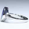 Australian Solid Boulder Opal and Diamond Silver Ring - Size 8.25 Code CC659