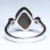 Australian Solid Boulder Opal and Diamond Silver Ring - Size 8.25 Code CC659