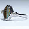 Sterling Silver - Solid Queensland Boulder Opal - Natural Diamonds