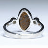 Australian Solid Boulder Opal and Diamond Silver Ring - Size 6.5 Code CC658