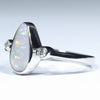 Sterling Silver - Solid Coober Pedy Dark Opal - Natural Diamonds