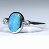 Sterling Silver - Solid Queensland Boulder Opal - Natural Diamonds