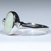 Coober Pedy Solid Opal and Diamond Silver Ring - Size 8.5 Code CC683