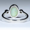 Coober Pedy Solid Opal and Diamond Silver Ring - Size 8.5 Code CC683