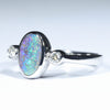 Sterling Silver - Solid Queensland Boulder Opal - Natural Diamonds