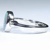 Australian Solid Boulder Opal and Diamond Silver Ring - Size 7.5 Code CC684