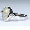 Sterling Silver - Solid Coober Pedy Dark Opal - Natural Diamonds