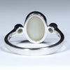 Coober Pedy Solid Opal and Diamond Silver Ring - Size 7.75 Code CC656
