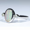 Sterling Silver - Solid Queensland Boulder Opal - Natural Diamonds 