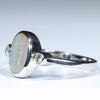 Australian Solid Boulder Opal and Diamond Silver Ring - Size 7.75 Code CC676