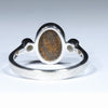 Australian Solid Boulder Opal and Diamond Silver Ring - Size 7.75 Code CC676