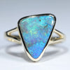 Natural Australian Queensland Boulder Opal Gold Ring