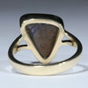 Natural Solid Australian Boulder Opal Gold Ring - Size 7.75  US Code - T103