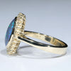 Lightning Ridge Crystal Opal and Diamond  Gold Ring Size 7.25 Code - T104