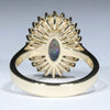 Lightning Ridge Crystal Opal and Diamond  Gold Ring Size 7.25 Code - T104