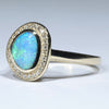 10k Gold - Solid Queensland Boulder Opal - Natural Diamonds