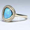 Solid Queensland Boulder Opal Gold and Diamond Ring