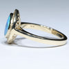 Australian Boulder Opal and Diamond Gold Ring - Size 6.75 US Code T102