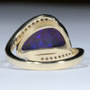 Lightning Ridge Black Opal and Diamond  Gold Ring Size 7.5 Code - T99