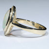 Coober Pedy Light Opal and Diamond Gold Ring - Size 6.75 US Code - T97