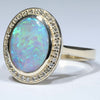 10k Gold - Solid Lighting Ridge Crystal Opal - Natural Diamonds