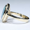 Lightning Ridge Crystal Opal and Diamond  Gold Ring Size 7 Code - T98