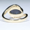 Lightning Ridge Black Opal and Diamond  Gold Ring Size 7 Code - T100