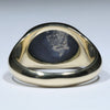 Lightning Ridge Solid Black Opal Mens Gold Ring - Size 10.25 US Code GM26