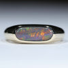 Natural Australian Lightning Ridge Black Opal Gold Men's Ring
