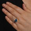 Lightning Ridge Black Opal and Diamond  Gold Ring Size 7.5 Code - T99