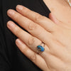 Natural Solid Australian Boulder Opal White Gold Ring - Size 6.75 Code - T92