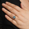 Natural Solid Australian Boulder Opal and Diamond Gold Ring - Size 6.25  US Code - T87
