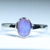 Natural Australian Boulder Opal Silver Ring