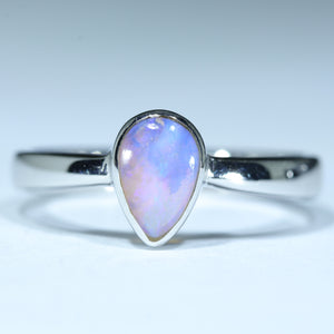 Natural Australian Boulder Opal Silver Ring