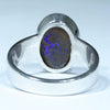 Australian Solid Boulder Opal Matrix Silver Ring - Size 8.25 Code CC57