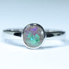 Natural Australian Boulder Opal Silver Ring