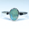 Natural Australian Boulder Opal Silver Ring
